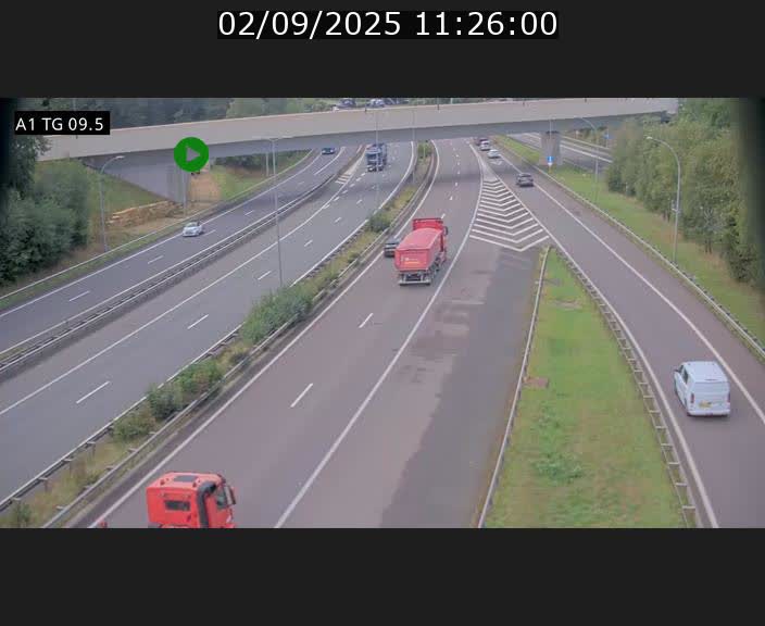 Traffic live webcam Luxembourg Jonction Grünewald - A1 direction Luxembourg-ville - BK 9.5
