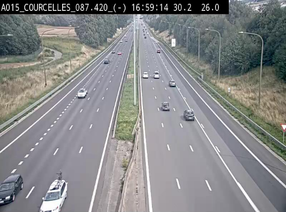 Webcam autoroute Belgique - Viesville - E42 direction Mons - BK 84.35
