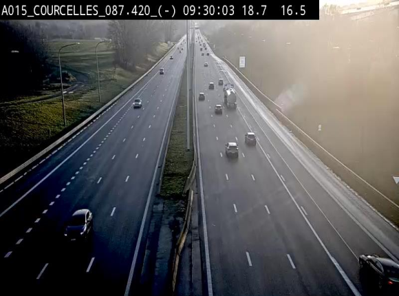 Webcam autoroute Belgique - Viesville - E42 direction Mons - BK 84.35