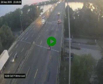 Webcam sur le périphérique de Bordeaux à l'est de la ville. Caméra située sur le Pont Mitterand sur la N230