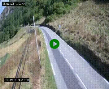 Webcam dans les Pyrénées Atlantique au niveau du col d'Urdos et du fort du Pourtalet sur la N134, en direction du Col et du tunnel du Somport, à 765 mètres d'altitude