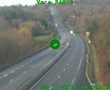 Caméra routière sur l'autoroute A20 à Bessines-sur-Gartempe. Vue orientée vers Paris
