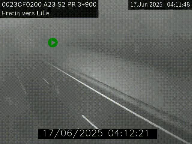 Webcam autoroute A23 à hauteur de Fretin. Vue orientée vers Lille