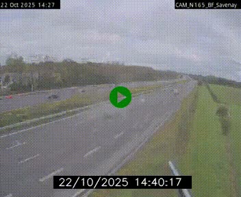 Webcam sur la N165 à hauteur de Savenay, au nord-ouest de Nantes en direction de la Bretagne