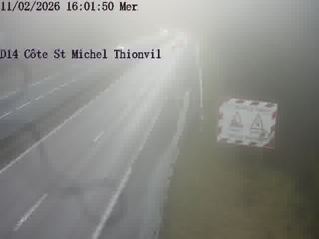 Webcam sur la D14, dans la côte Saint-Michel. Vue orientée vers Thionville