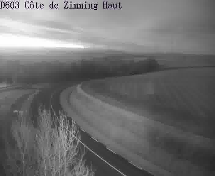 Webcam sur la D603 située en haut de la Côte de Zimming. Vue orientée vers Saint-Avold.