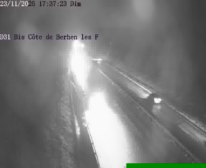 Webcam de surveillance sur D31bis (France) à Behren-lès-Forbach, cadrée vers Sarreguemines, proposant une information routière utile aux déplacements quotidiens.