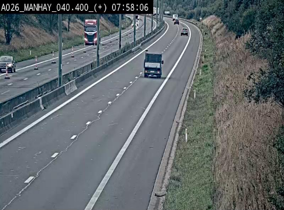 Webcam autoroute A26/E25 à hauteur de Manhay, avant la jonction avec la N651 en direction de Luxembourg - BK 40.4