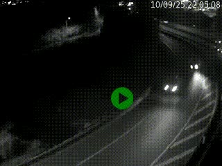 Caméra autoroute à la jonction entre l'A7 et la D301 (Boulevard urbain Sud de Lyon) à Feyzin, au sud de Lyon. Vue orientée vers Mions