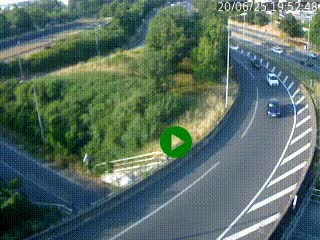 Caméra autoroute à la jonction entre l'A7 et la D301 (Boulevard urbain Sud de Lyon) à Feyzin, au sud de Lyon. Vue orientée vers Mions