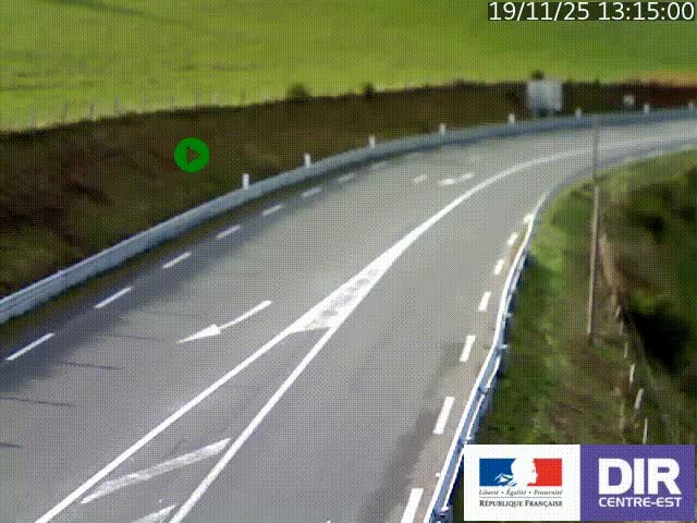 Webcam sur le col Pin Bouchain, vue orientée vers Roanne, en provenance de Lyon sur la nationale 7 (N7)