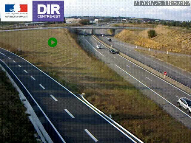 Webcam sur le contournement de Valence, sur la Nationale 7, caméra orientée vers Lyon