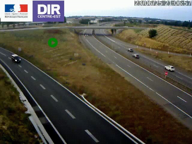 Webcam sur le contournement de Valence, sur la Nationale 7, caméra orientée vers Lyon