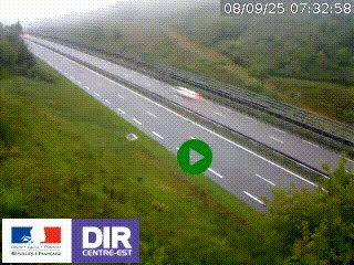 Webcam au niveau du col de Bois Clair à hauteur de Cluny sur la N79. Vue orientée vers Mâcon