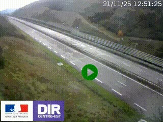 Webcam au niveau du col de Bois Clair à hauteur de Cluny sur la N79. Vue orientée vers Mâcon