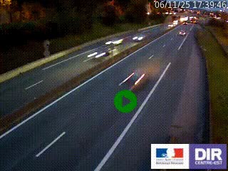 Caméra autoroutière sur l'A47 à hauteur de Givors, a proximité de Lyon. La webcam est orientée vers Lyon