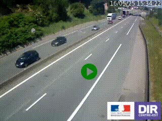 Caméra autoroutière sur l'A47 à hauteur de Givors, a proximité de Lyon. La webcam est orientée vers Lyon