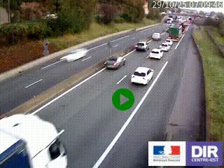 Caméra autoroutière sur l'A47 à hauteur de Givors, a proximité de Lyon. La webcam est orientée vers Lyon