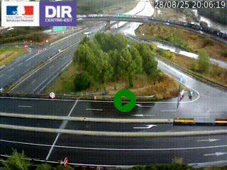 Webcam traffic à Grenoble-sud sur l'autoroute A480. Vue orientée vers l'entrée et la sortie de Grenoble