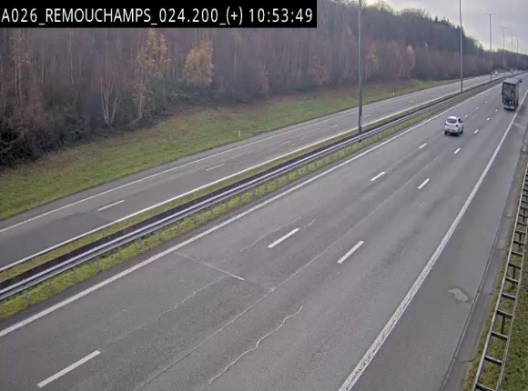 Webcam à hauteur de Spa entre la sortie Remouchamps et la sortie Stavelot. Vue orientée vers les Ardennes