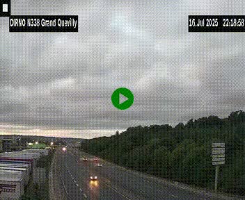 Webcam routière sur N338 à hauteur de Grand-Quevilly en périphérie de Rouen. Vue orientée vers Rouen
