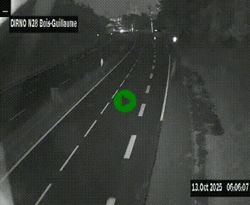 Webcam routière à hauteur de Bois-Guillaume en périphérie de Rouen. Vue orientée vers Rouen