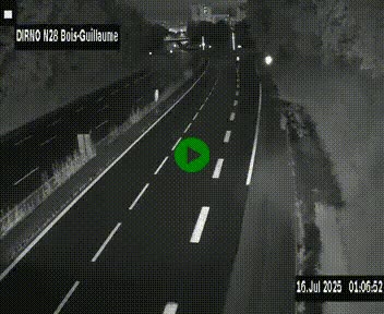 Webcam routière à hauteur de Bois-Guillaume en périphérie de Rouen. Vue orientée vers Rouen