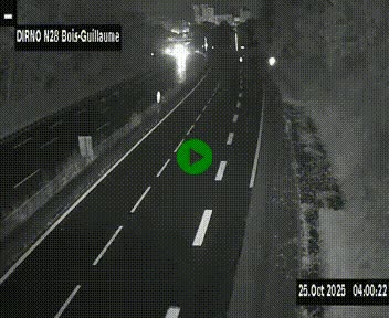 Webcam routière à hauteur de Bois-Guillaume en périphérie de Rouen. Vue orientée vers Rouen