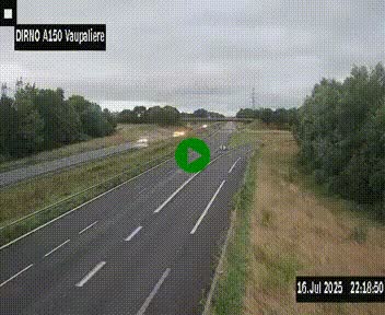 Webcam autoroute A150 à hauteur de La Vaupalière en périphérie de Rouen. Vue orientée vers Rouen