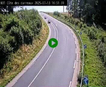 Webcam en haut de la Côte des Carreaux sur la N31 à Avesnes-en-Bray. Vue orientée vers Rouen
