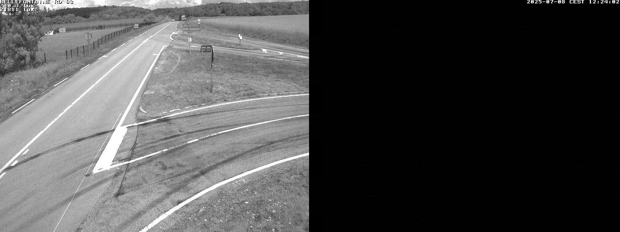 Webcam à Bellefontaine dans les Vosges à 552 mètres d'altitude sur la D63, à la jonction avec la D20A