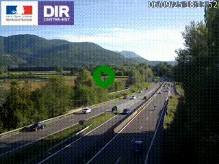 Caméra trafic à Meylan sur la Rocade-Sud de Grenoble en direction d'Aix-en-Provence