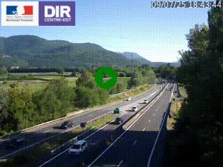Caméra trafic à Meylan sur la Rocade-Sud de Grenoble en direction d'Aix-en-Provence