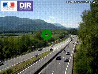 Caméra trafic à Meylan sur la Rocade-Sud de Grenoble en direction d'Aix-en-Provence