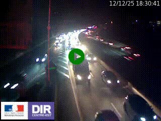 Caméra autoroute sur A6 - Valvert, près de Lyon, en direction de Paris, à hauteur de la sortie 36 Porte du Valvert