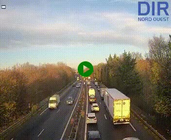 Webcam sur le périphérique de Caen (N814) à l'est de la ville, à Mondeville hauteur de la sortie 2, Presqu'île-Rives de l'Orne, au bout de l'autoroute A13