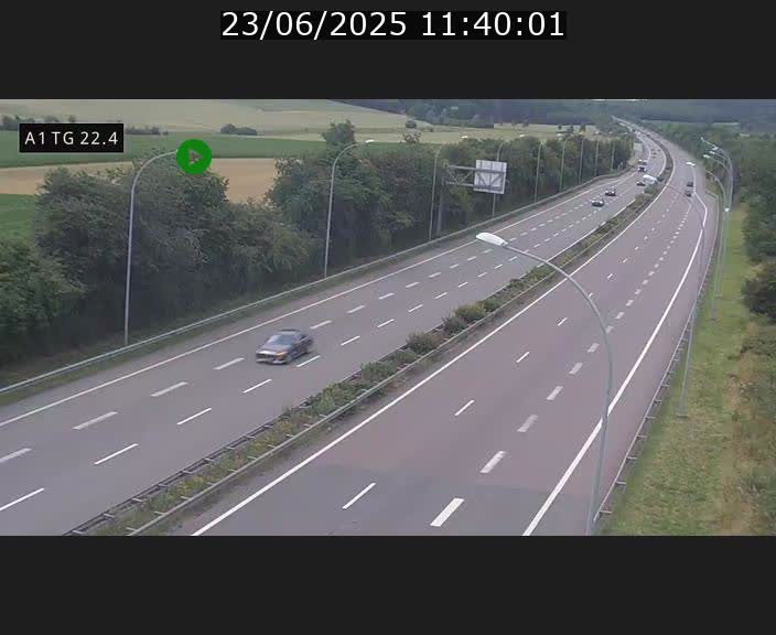 Traffic live webcam Luxembourg Flaxweiler - A1 direction Luxembourg - BK 22.4