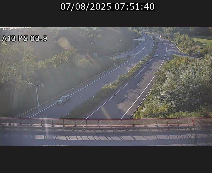 Traffic live webcam Luxembourg Differdange - A13 direction Esch-sur-Alzette - BK 3.9
