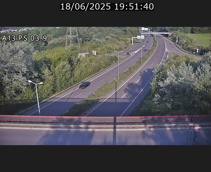 Traffic live webcam Luxembourg Differdange - A13 direction Esch-sur-Alzette - BK 3.9
