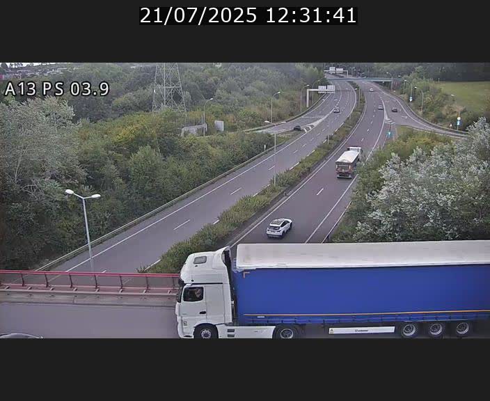 Traffic live webcam Luxembourg Ehlerange - A13 direction Esch-sur-Alzette - BK 6.8