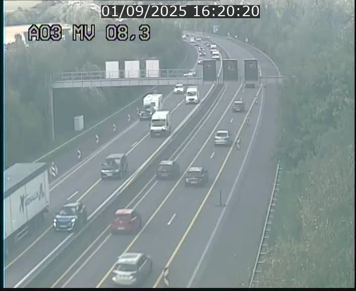 Webcam Autoroute après la Croix de Bettembourg en direction de Luxembourg sur l'A3