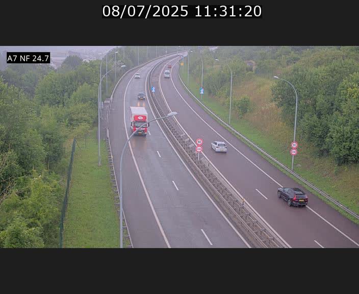 Caméra trafic Luxembourg - A7, Schieren direction Mersch