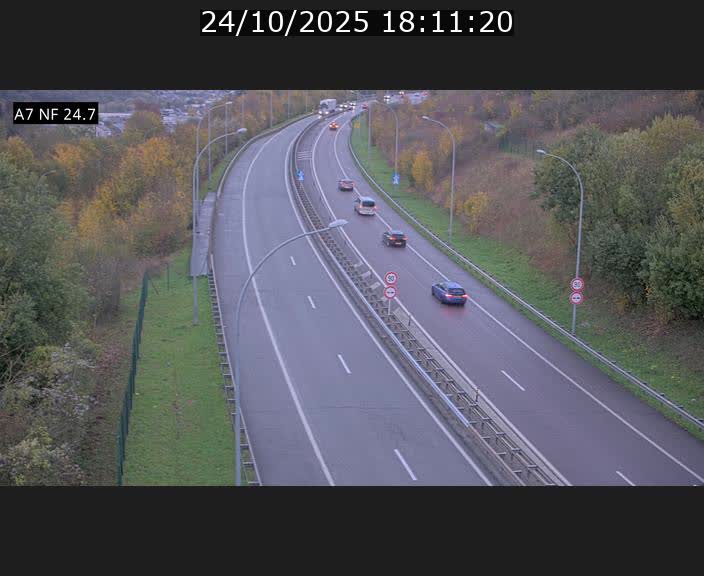 Caméra trafic Luxembourg - A7, Schieren direction Mersch