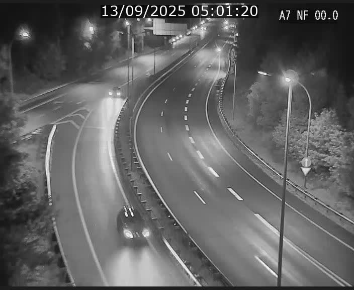Caméra autoroute Luxembourg A7 - Echangeur A1/A7 Grünewald direction Tunnel Stafelter