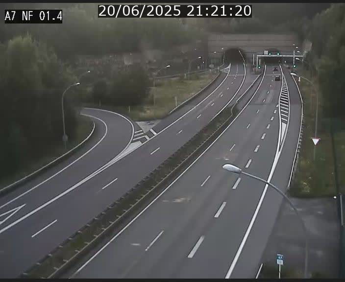 Caméra autoroute Luxembourg A7 - Echangeur Waldhaff - direction Tunnel Stafelter