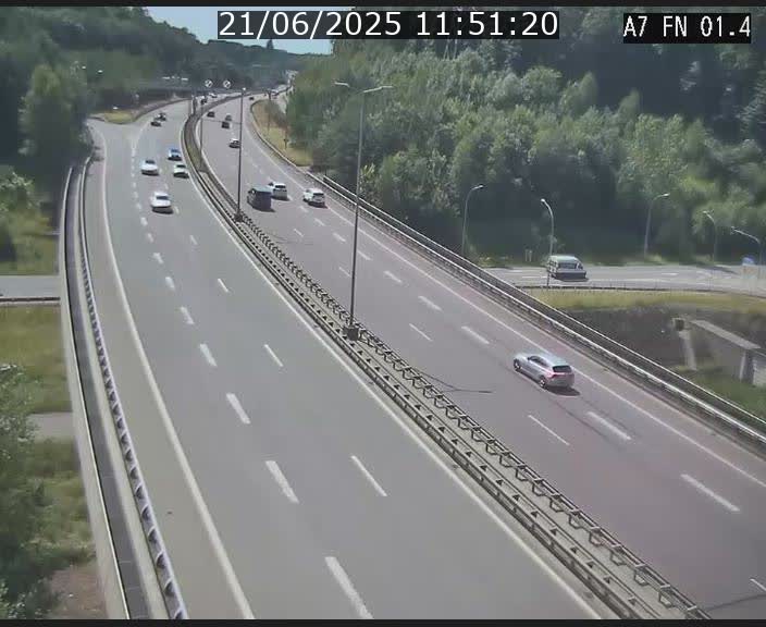 Caméra autoroute Luxembourg A7 - Tunnel Stafelter - direction Echangeur Grünewald
