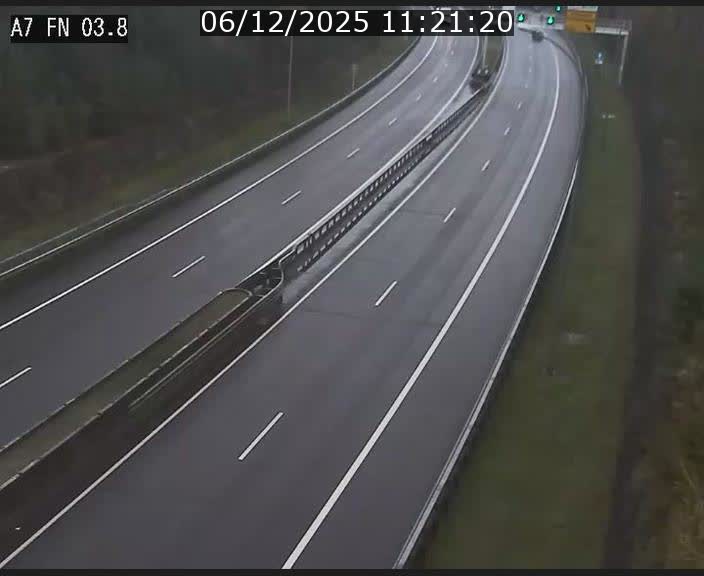 Caméra autoroute Luxembourg A7 - Passage à gibier Rëngelbour - direction Tunnel Stafelter