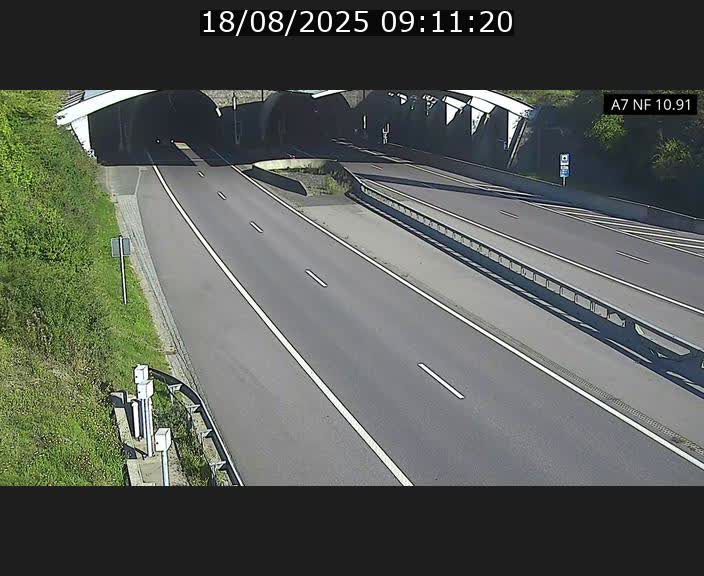 Caméra trafic Luxembourg - A7, Tunnel Gousselerbierg, entrée sud, direction Mersch