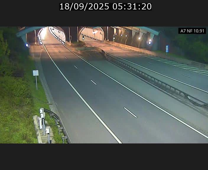 Caméra trafic Luxembourg - A7, Tunnel Gousselerbierg, entrée sud, direction Mersch