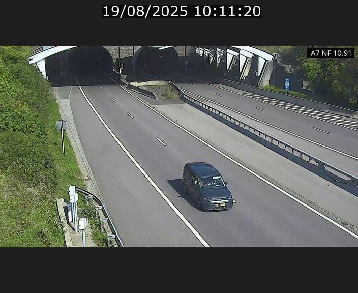 Caméra trafic Luxembourg - A7, Tunnel Gousselerbierg, entrée sud, direction Mersch